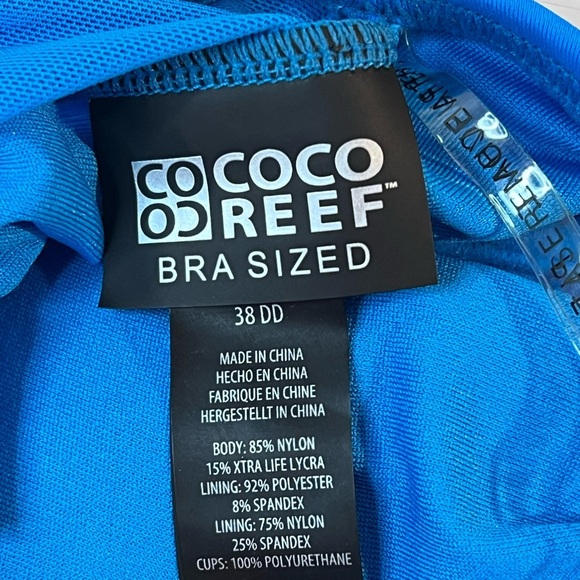 COCO REEF Tankini Swimsuit with Hardware Detail, Color Cobalt, Size 38DD, NWT - Picture 6 of 14